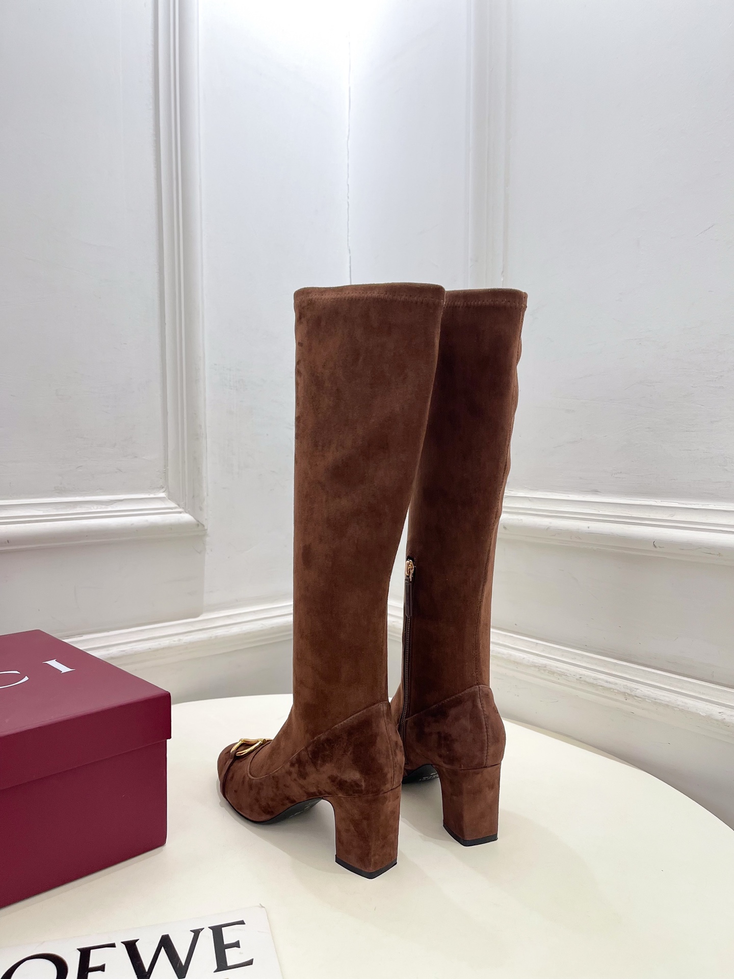 GUCCI グッチ レディース ゴートレインブーツ 本革 ブラック - 画像 8