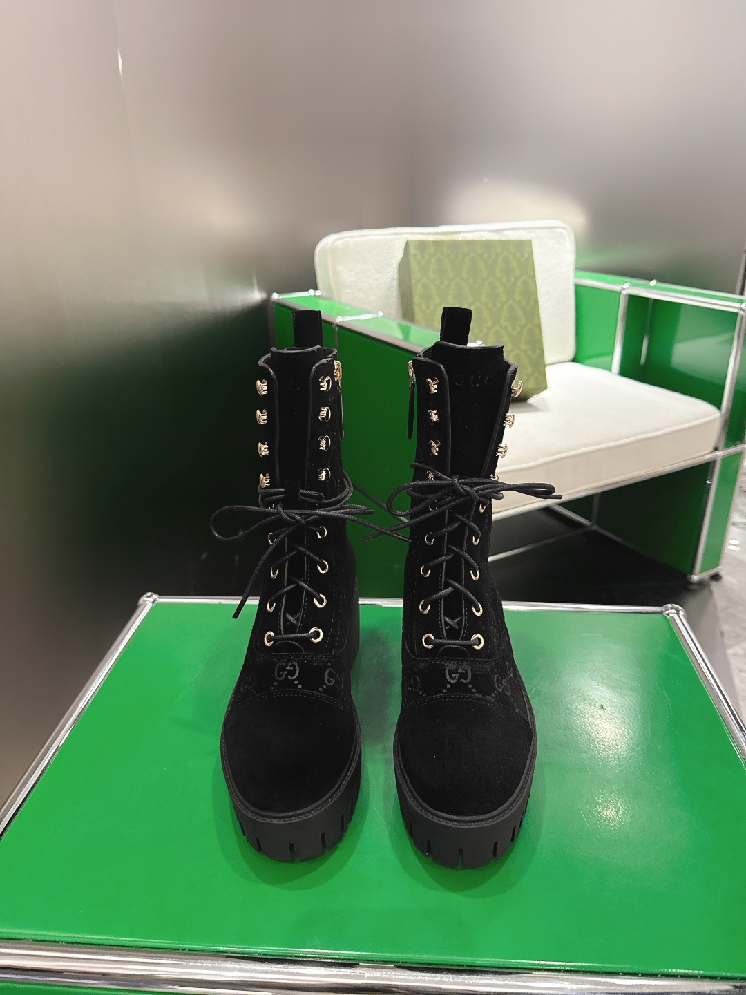 GUCCI グッチ ブーツ フラットシューズ ブラック