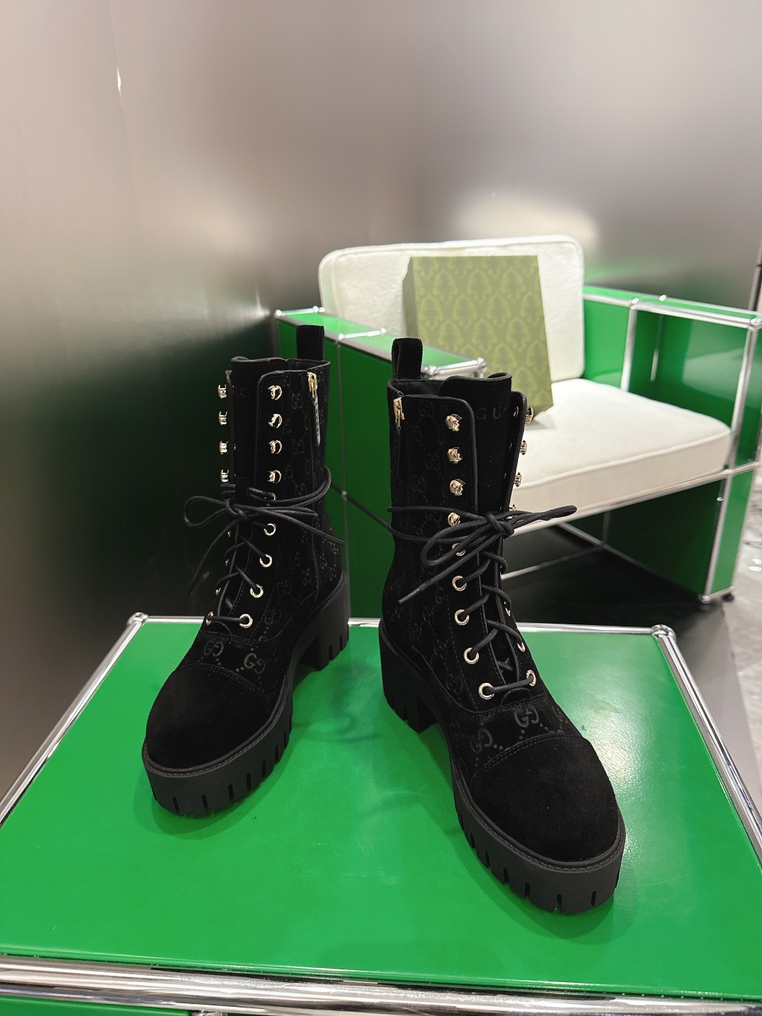 GUCCI グッチ ブーツ フラットシューズ ブラック - 画像 2