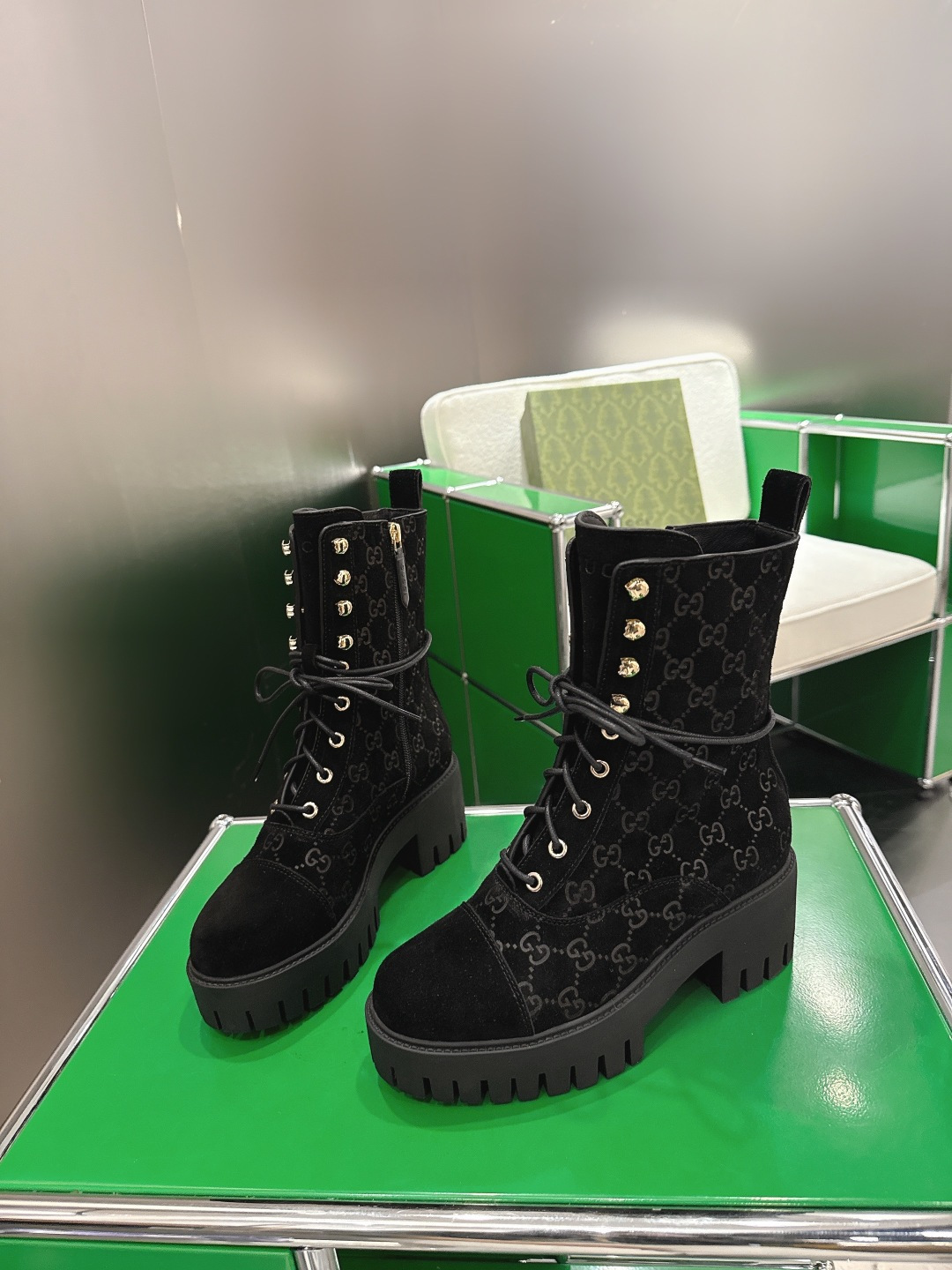 GUCCI グッチ ブーツ フラットシューズ ブラック - 画像 3