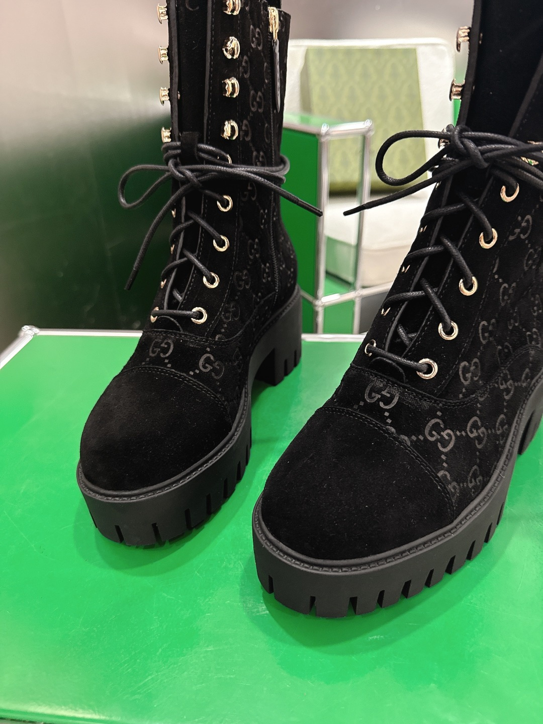 GUCCI グッチ ブーツ フラットシューズ ブラック - 画像 6