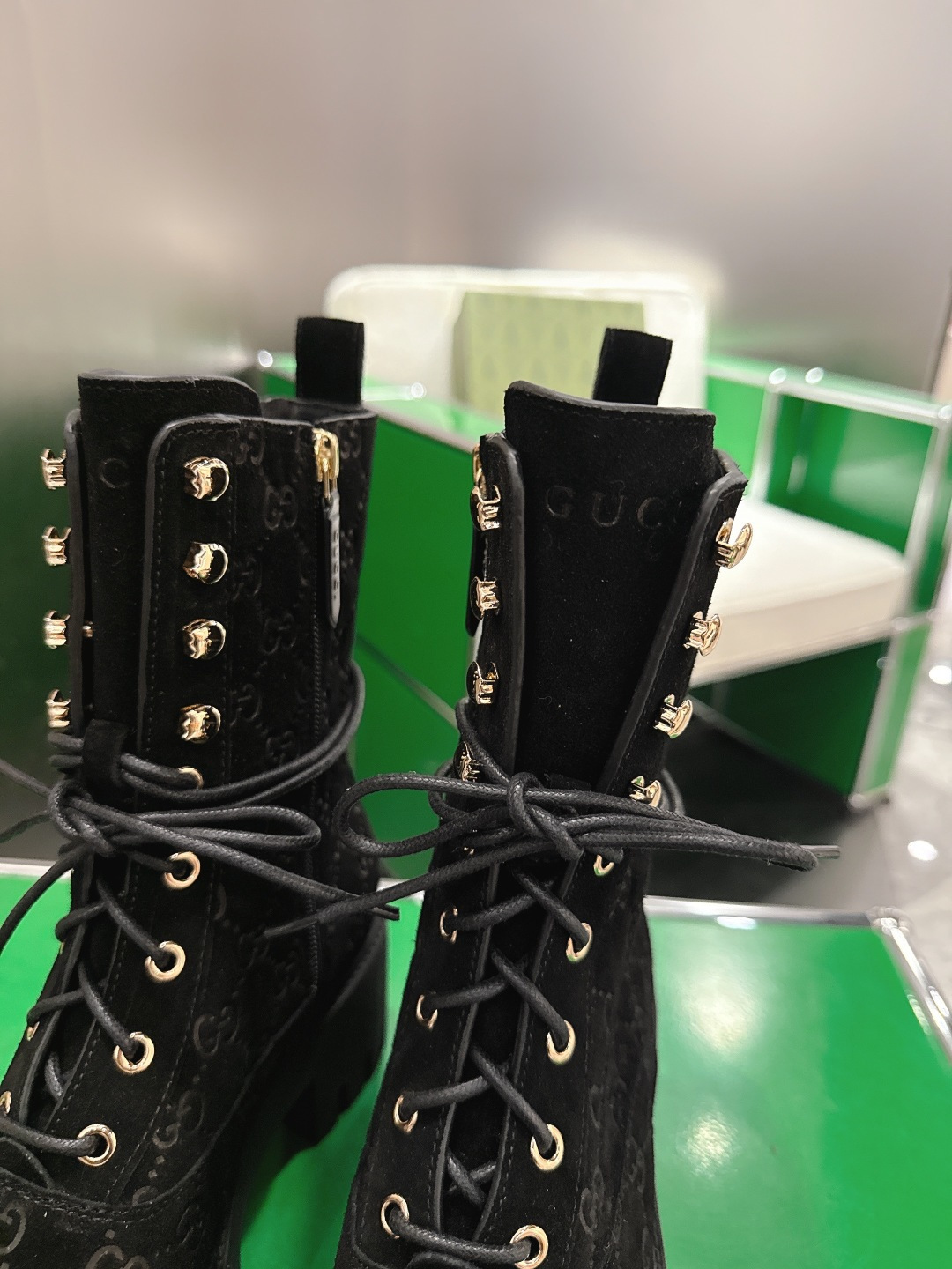 GUCCI グッチ ブーツ フラットシューズ ブラック - 画像 7