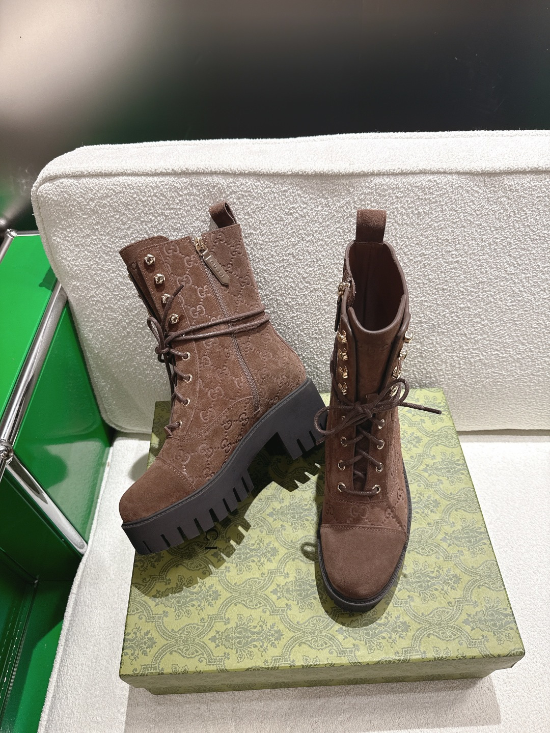 GUCCI グッチ ブーツ 本革 フラットシューズ ローファー ブラック 全1色 - 画像 5