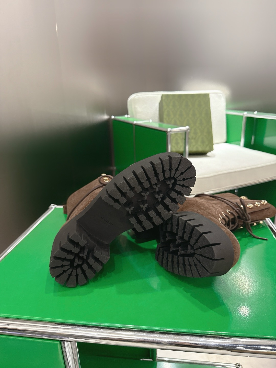 GUCCI グッチ ブーツ 本革 フラットシューズ ローファー ブラック 全1色 - 画像 8