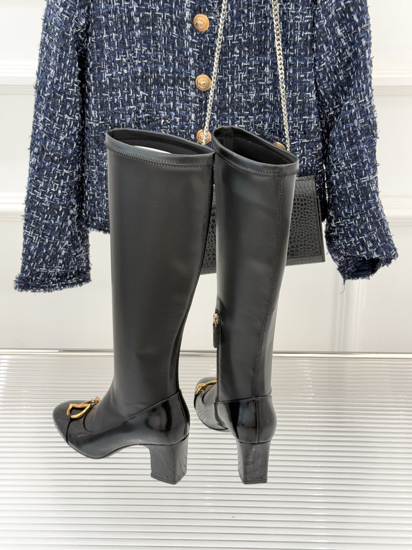 GUCCI グッチ レGGブローチ ブーツ ブラック - 画像 6