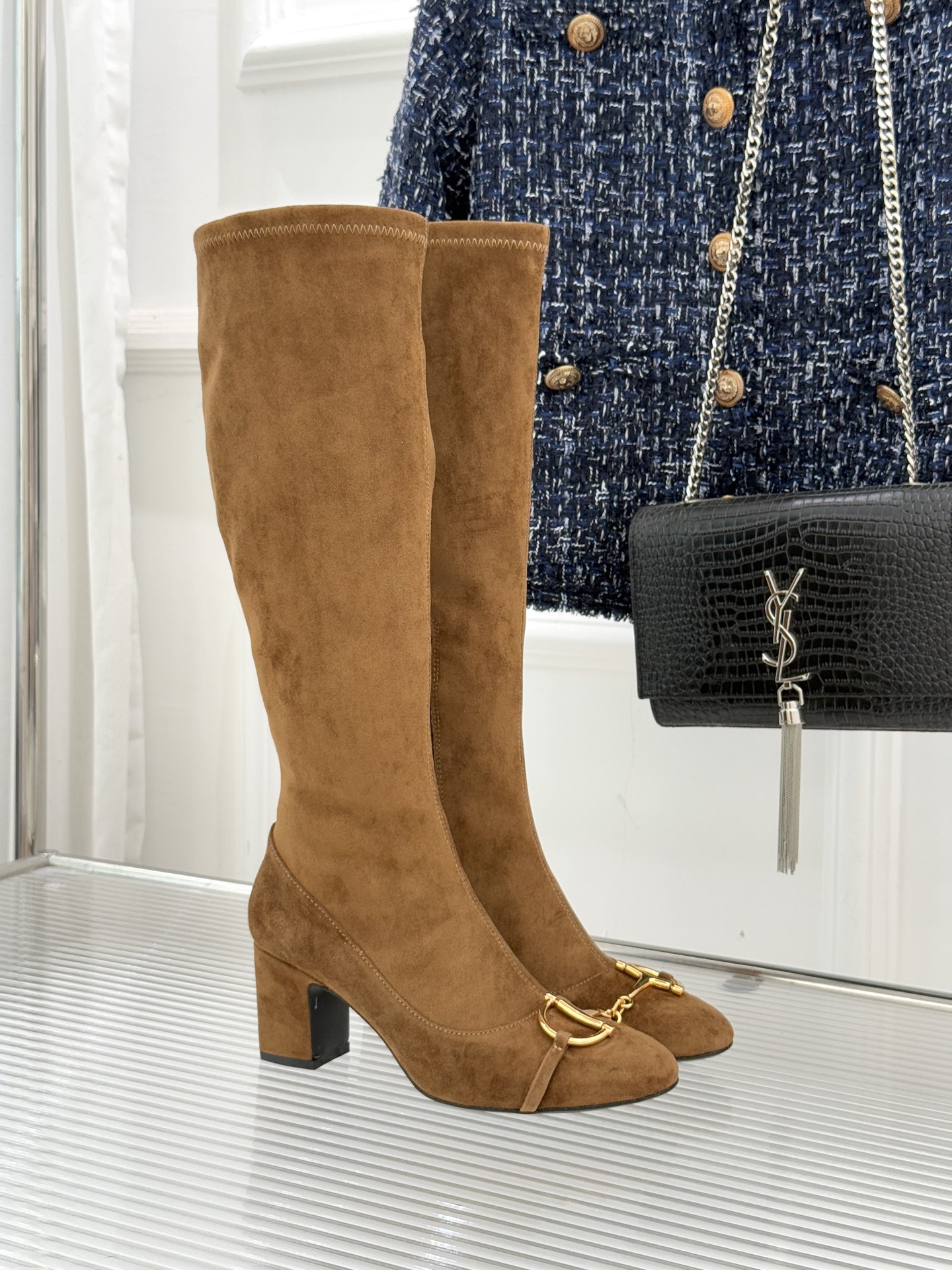 YSL ユニセックス ゴブリンブーツ ブーツ ベージュ