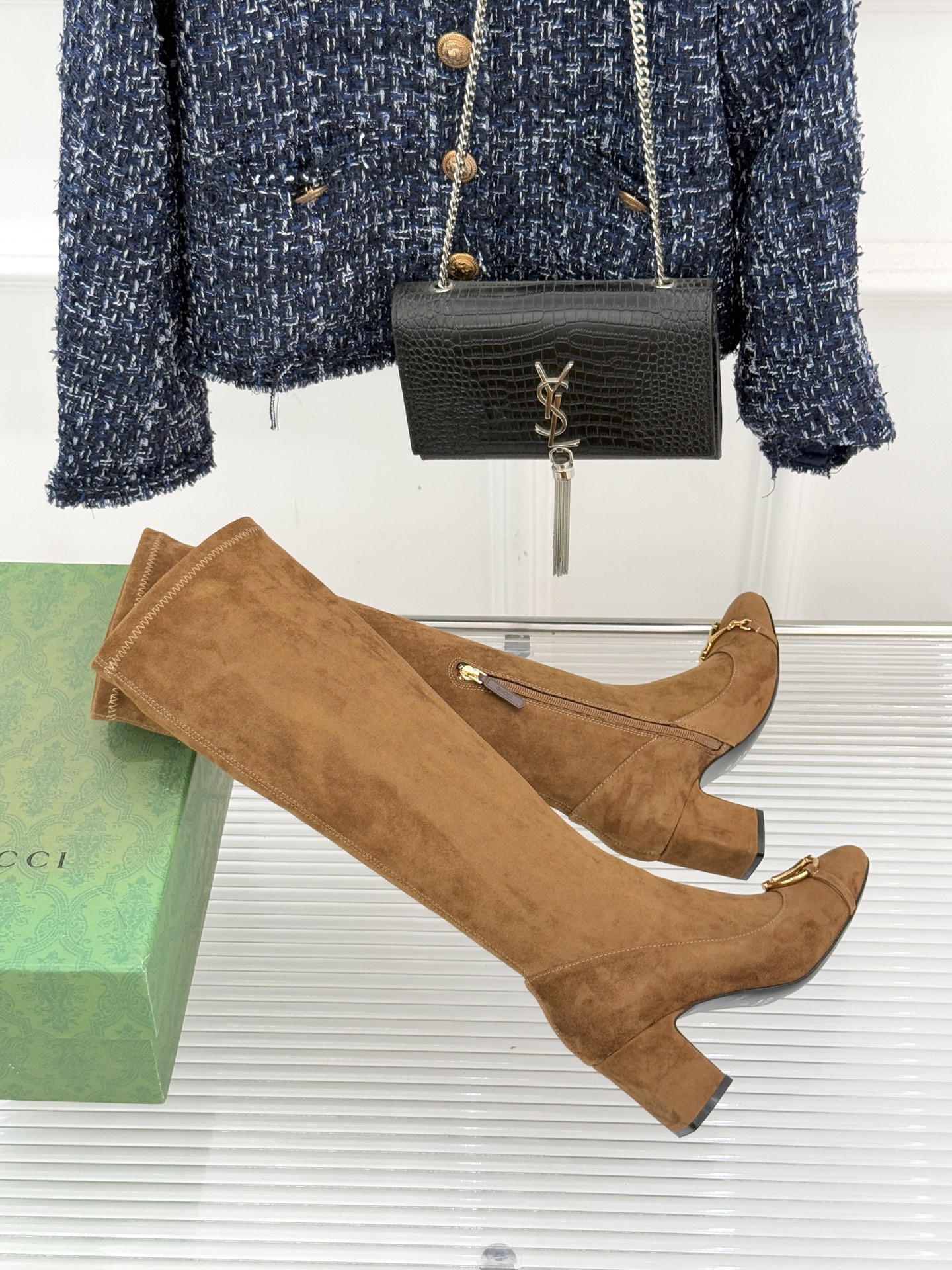 YSL ユニセックス ゴブリンブーツ ブーツ ベージュ - 画像 5