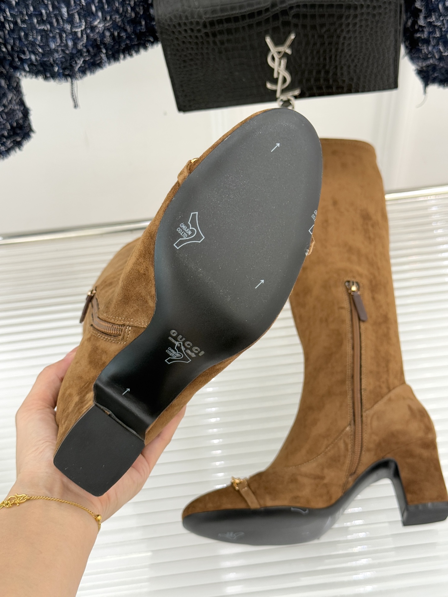 YSL ユニセックス ゴブリンブーツ ブーツ ベージュ - 画像 9