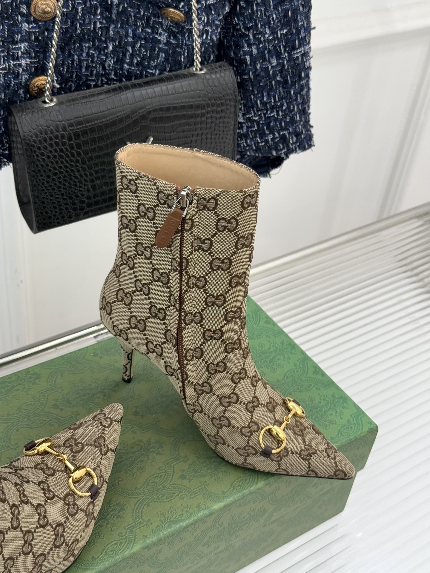 GUCCI グッチ フラットシューズ シャネル風 靴 ブラック 00351 - 画像 3