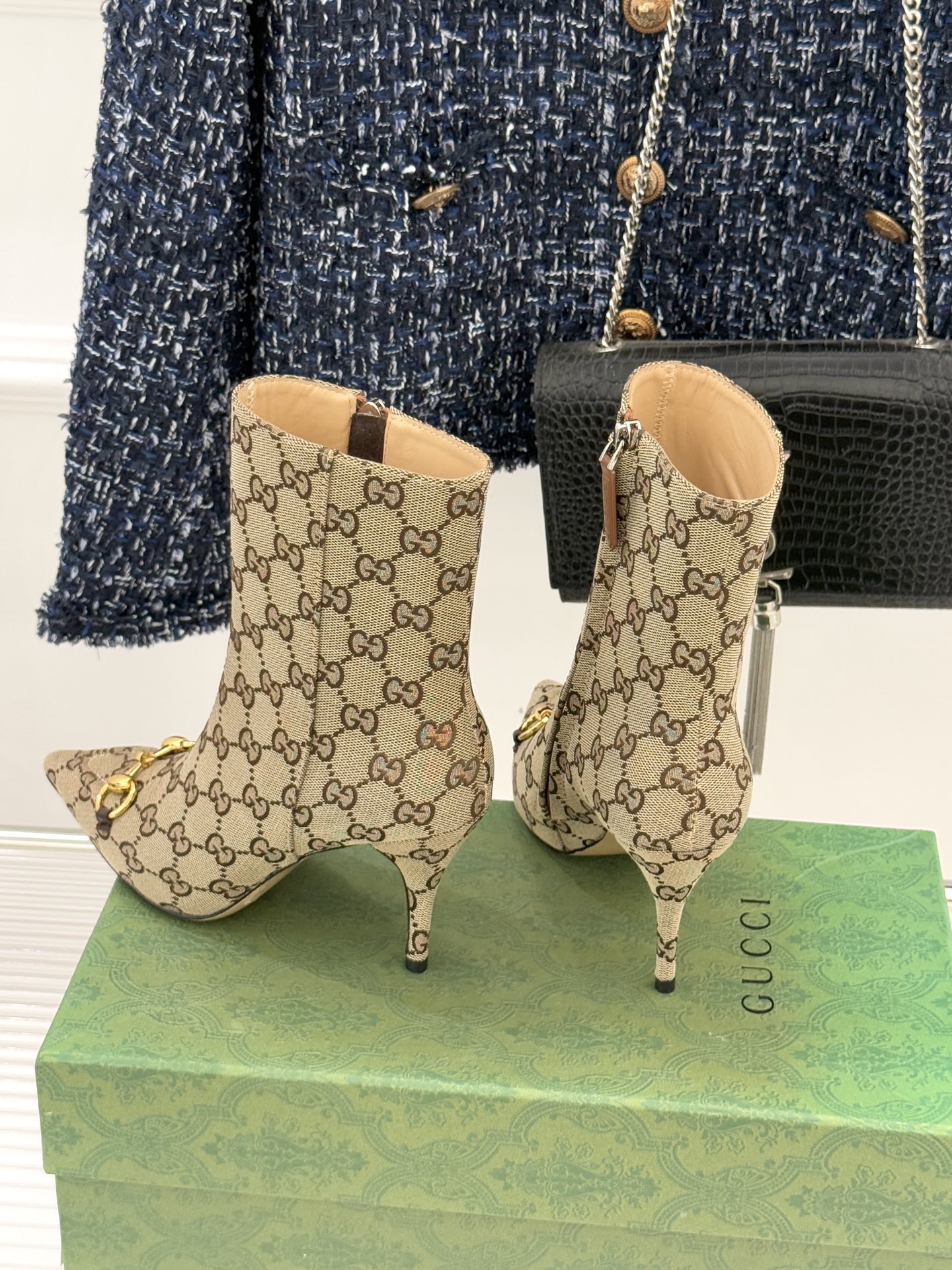 GUCCI グッチ フラットシューズ シャネル風 靴 ブラック 00351 - 画像 5