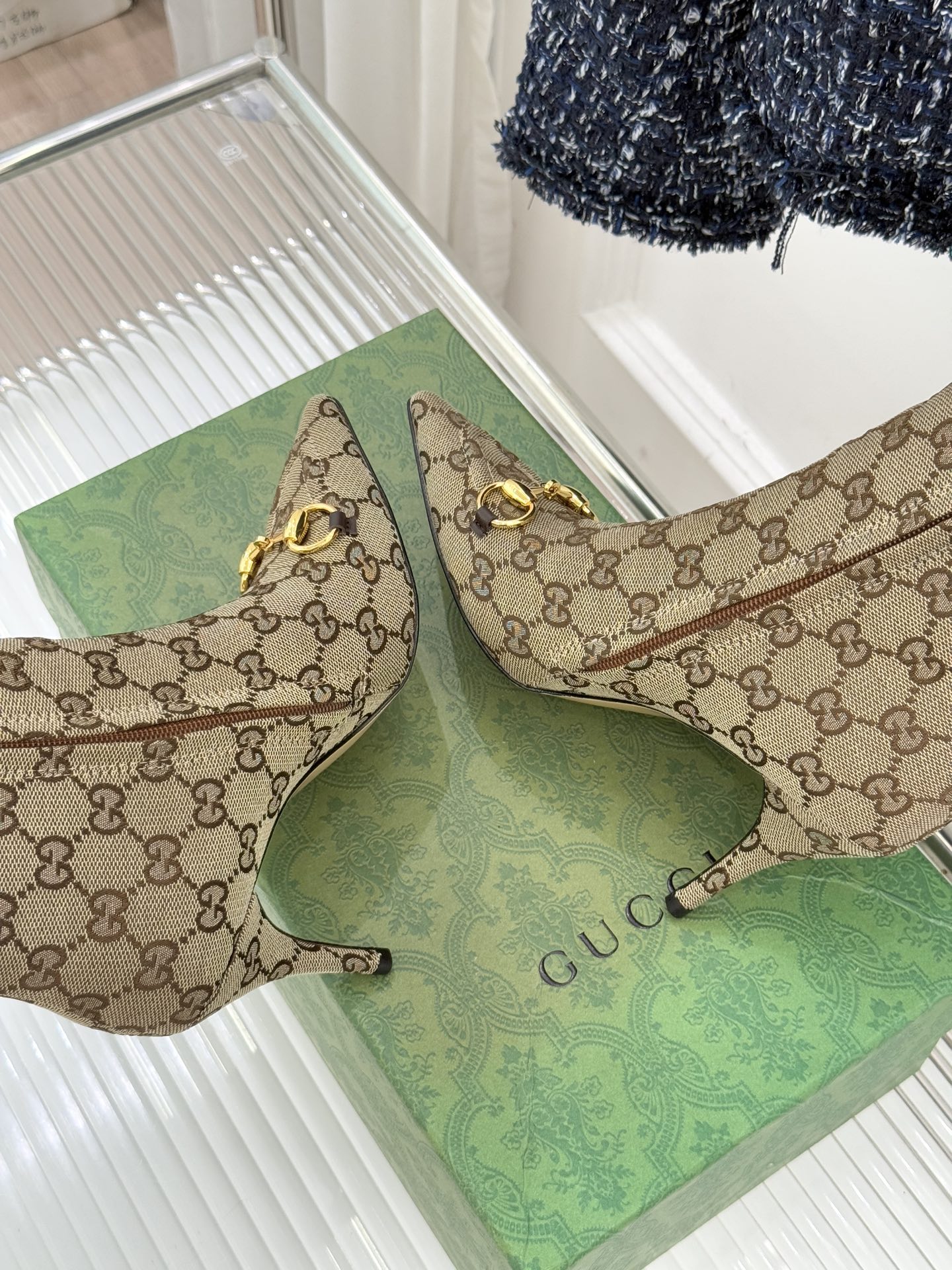 GUCCI グッチ フラットシューズ シャネル風 靴 ブラック 00351 - 画像 8