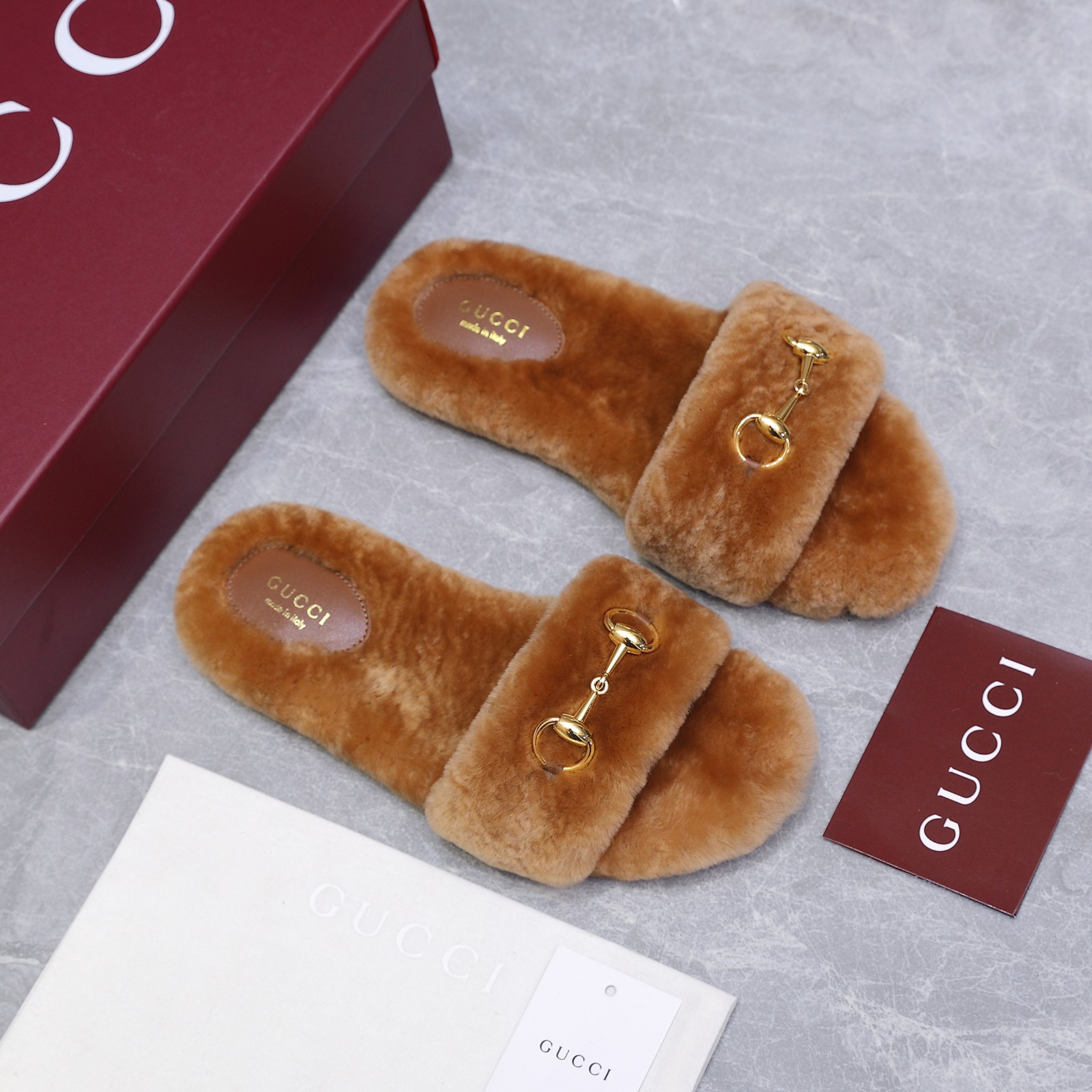 GUCCI グッチ フラットシューズ 本革 プラットフォーム ブラウン - 画像 4