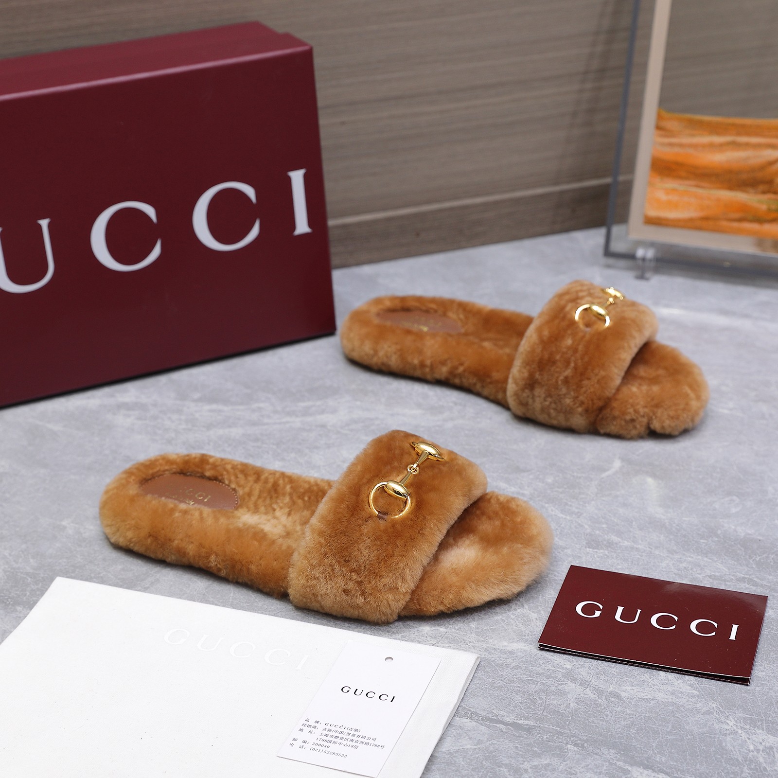 GUCCI グッチ フラットシューズ 本革 プラットフォーム ブラウン - 画像 8
