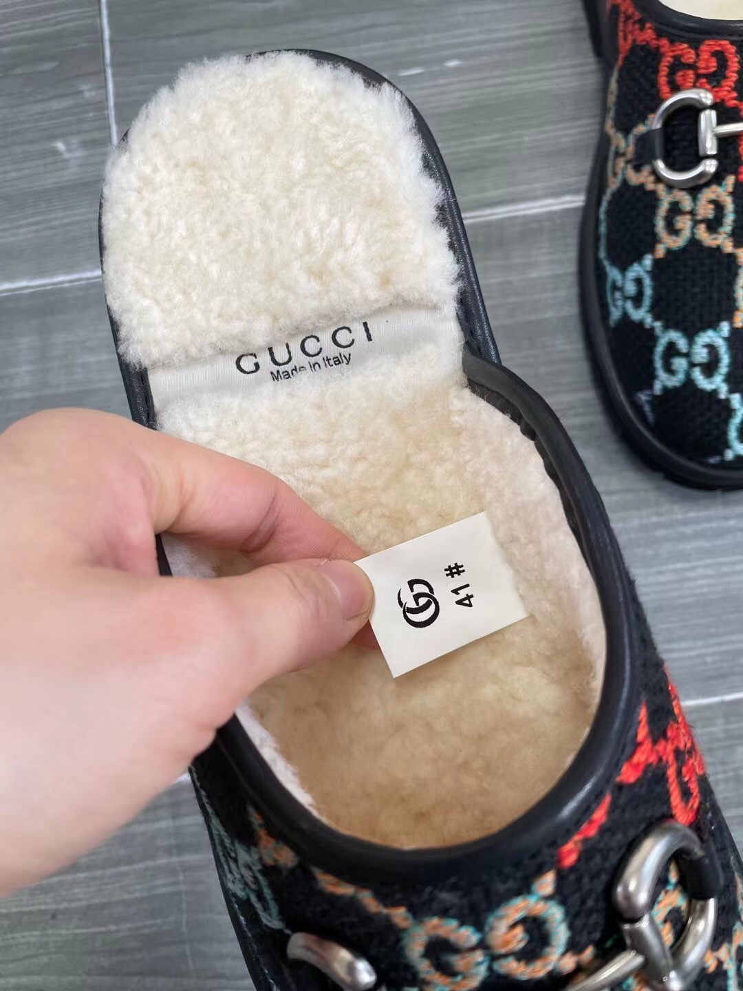GUCCI グッチ モカシン フラットシューズ 本革 綿素材 ブラック 全4色 - 画像 8
