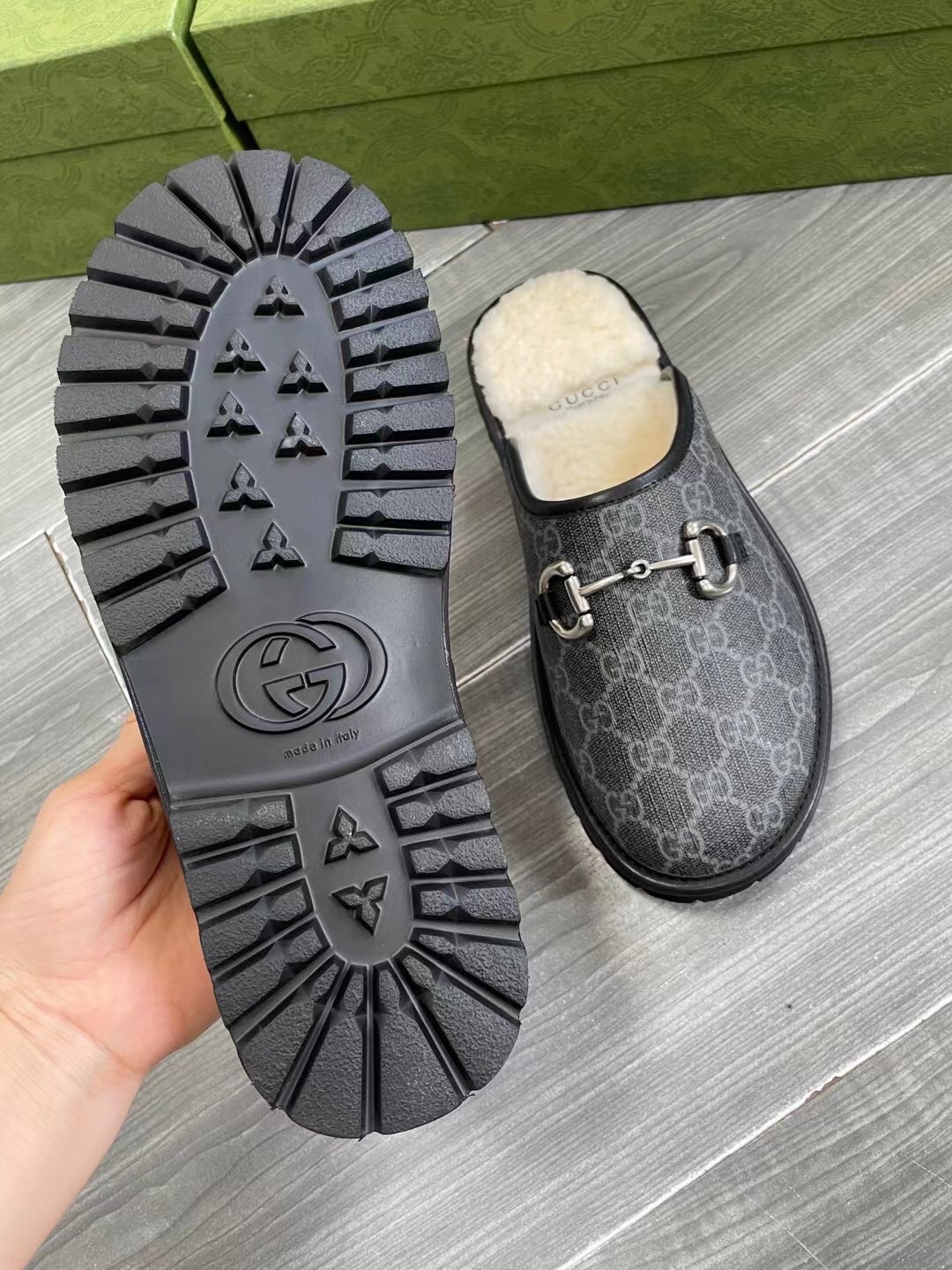 GUCCI グッチ シューズ フラットシューズ 本革 軽量 通勤 通学 ブラック - 画像 8