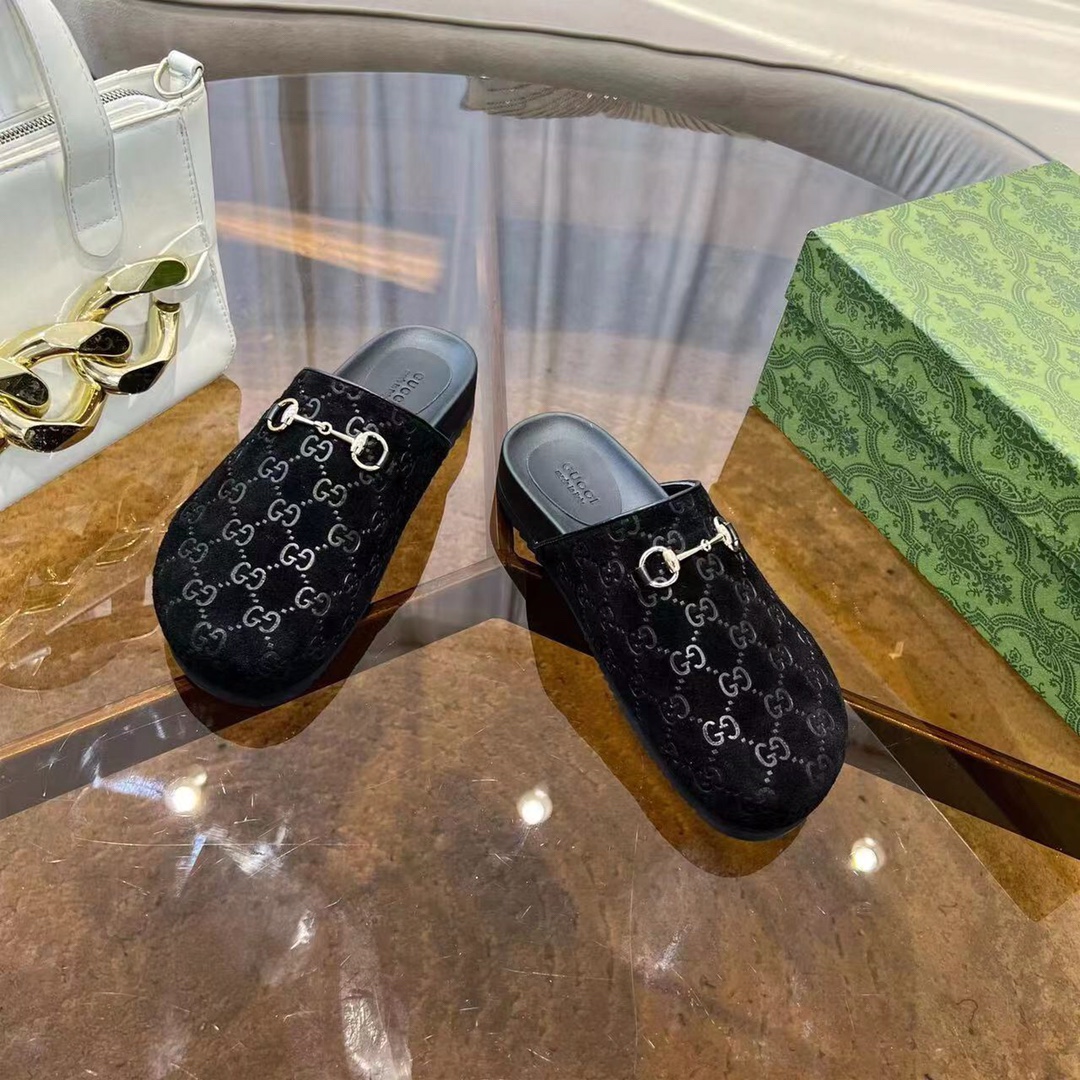 GUCCI グッチ フラットシューズ 本革 通勤 通学 ブラック - 画像 3