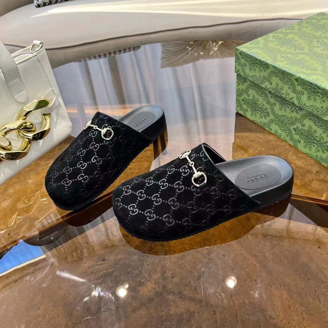 GUCCI グッチ フラットシューズ 本革 通勤 通学 ブラック - 画像 6