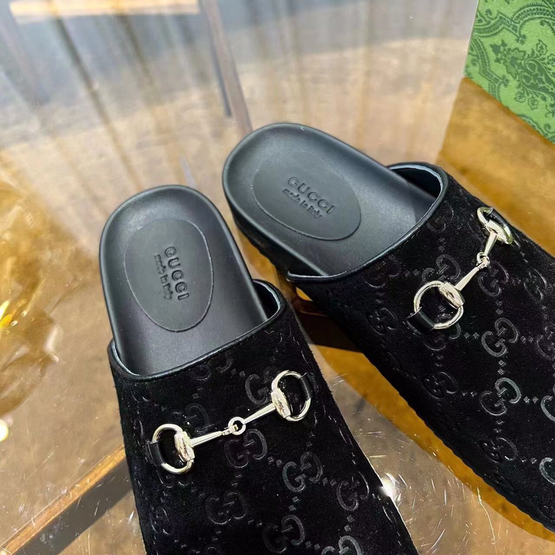 GUCCI グッチ フラットシューズ 本革 通勤 通学 ブラック - 画像 7