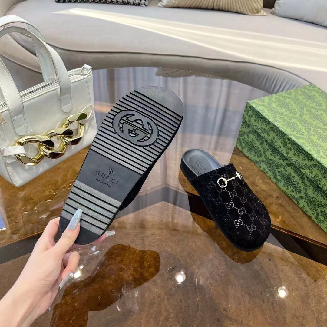 GUCCI グッチ フラットシューズ 本革 通勤 通学 ブラック - 画像 8