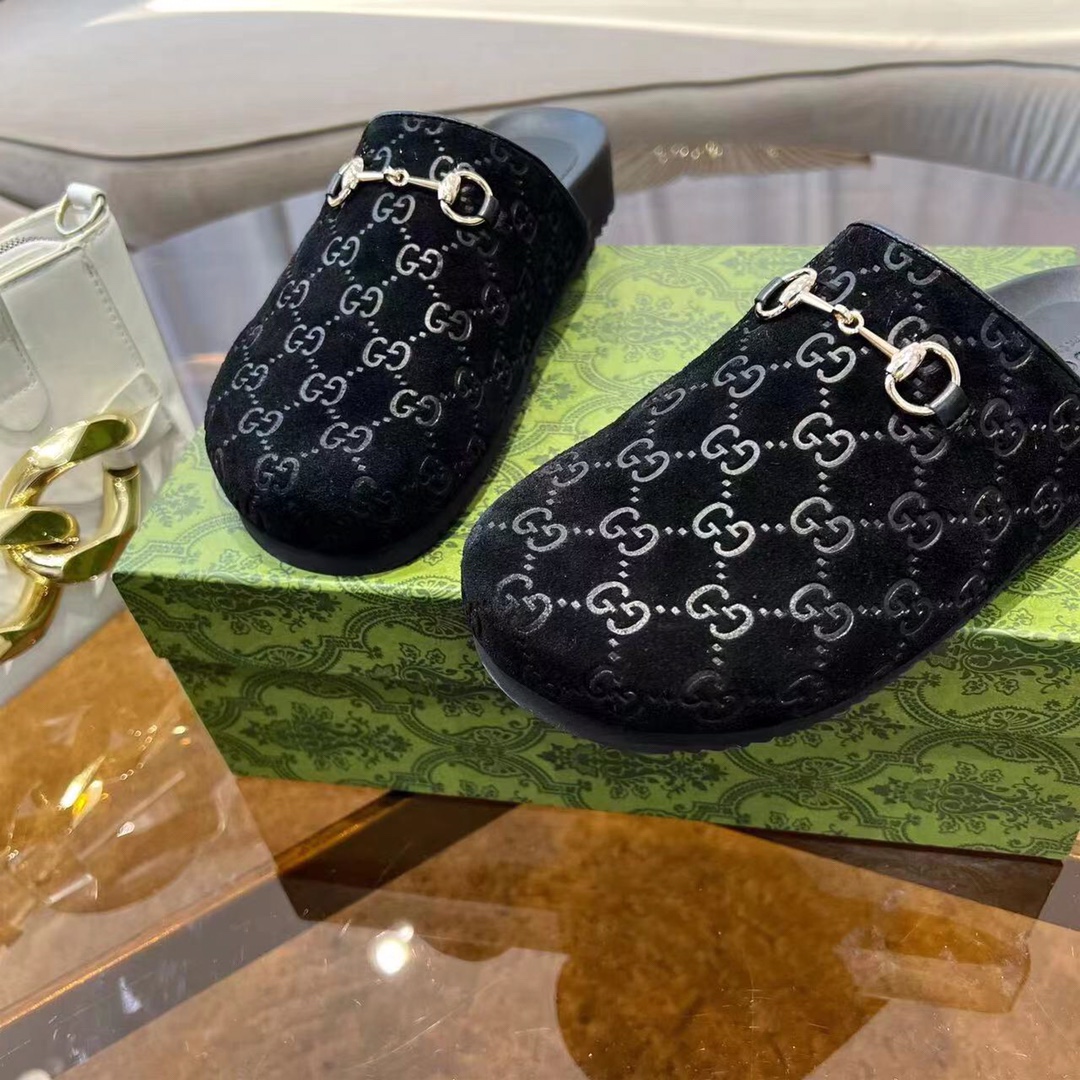 GUCCI グッチ フラットシューズ 本革 通勤 通学 ブラック - 画像 9