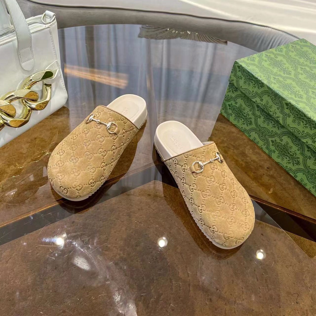 GUCCI グッチ フラットシューズ 本革 軽量 インソール付き ベージュ - 画像 3