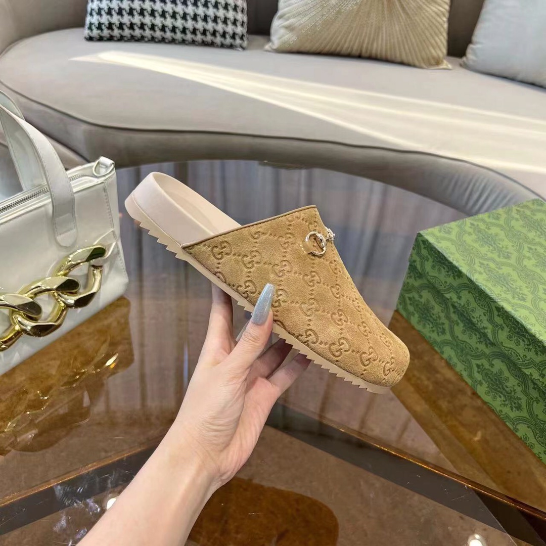 GUCCI グッチ フラットシューズ 本革 軽量 インソール付き ベージュ - 画像 4