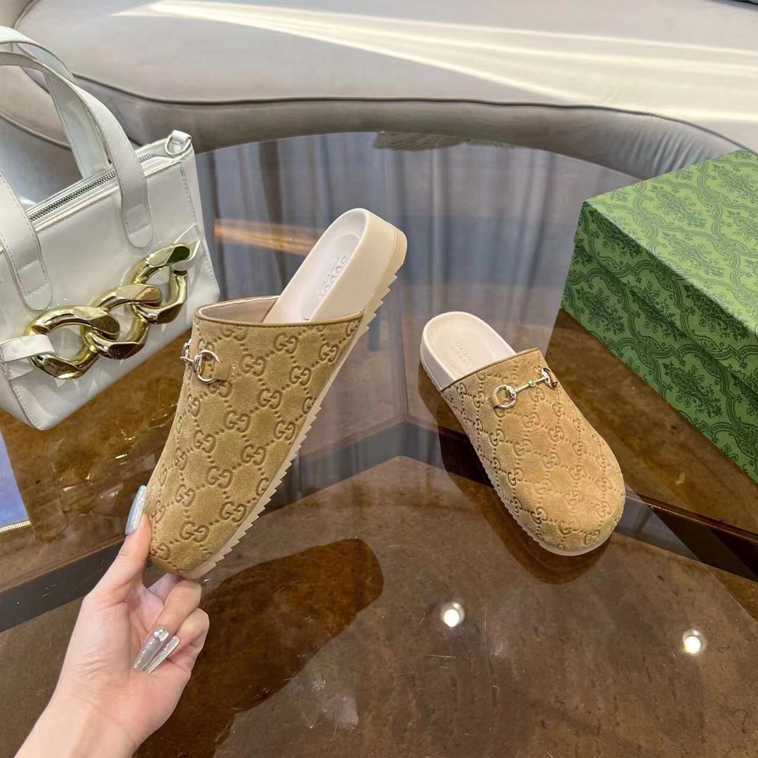 GUCCI グッチ フラットシューズ 本革 軽量 インソール付き ベージュ - 画像 5