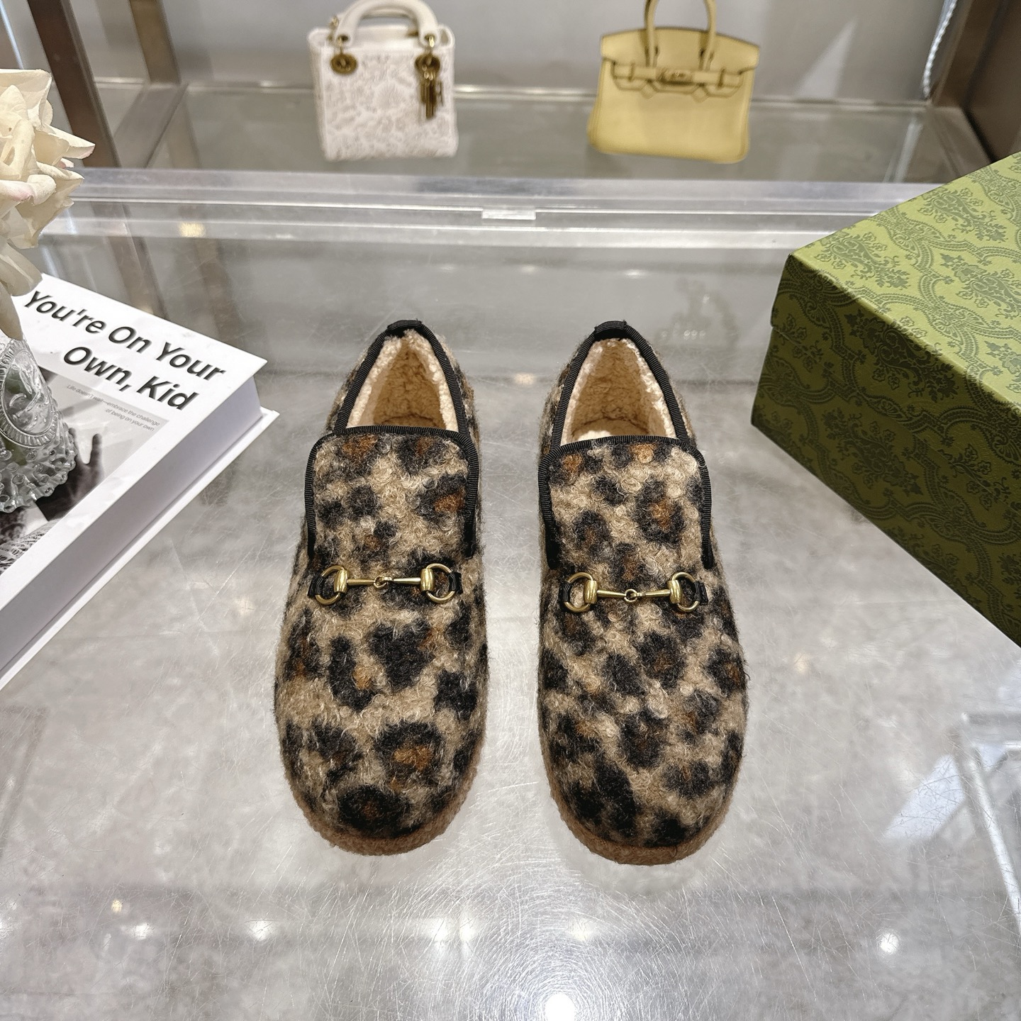 GUCCI グッチ ローファー レオパード ファー ブーツ インソール暖か ブラック 全1色 - 画像 2