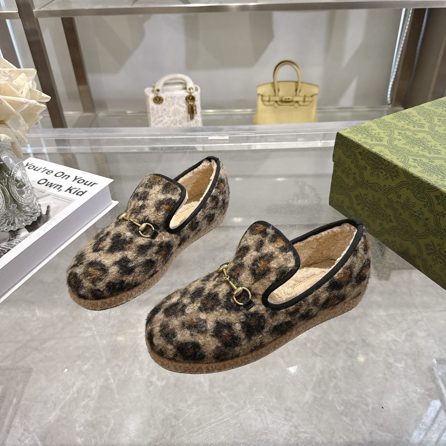 GUCCI グッチ ローファー レオパード ファー ブーツ インソール暖か ブラック 全1色 - 画像 4