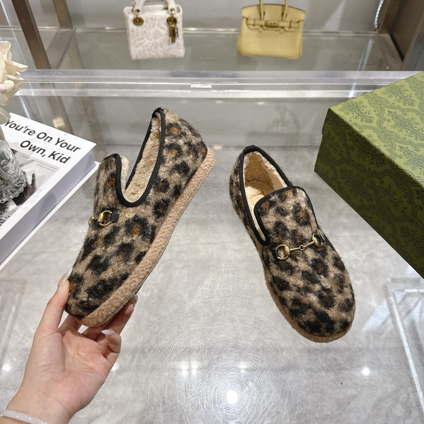 GUCCI グッチ ローファー レオパード ファー ブーツ インソール暖か ブラック 全1色 - 画像 6