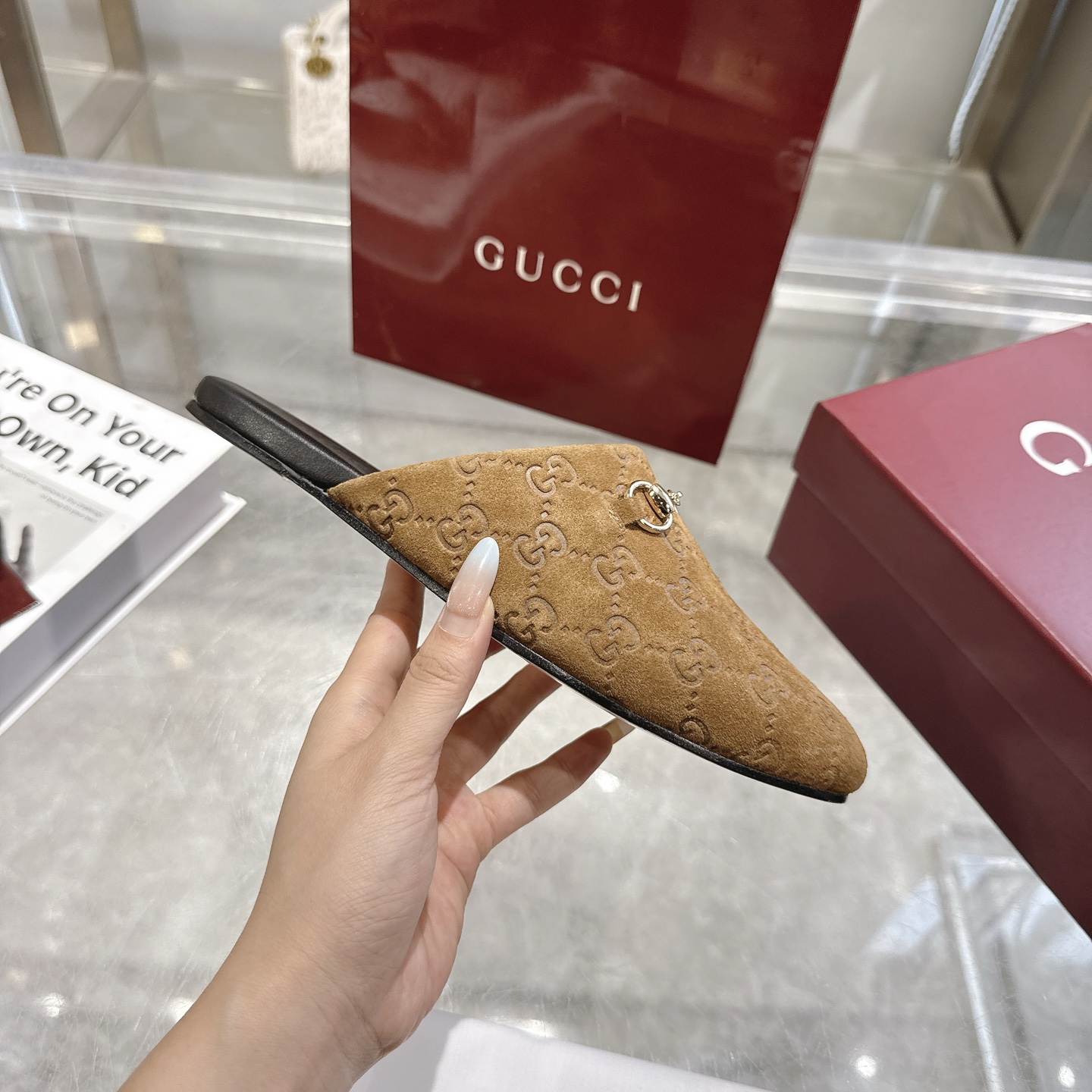 GUCCI グッチ モカシン ブラック ベージュ - 画像 5