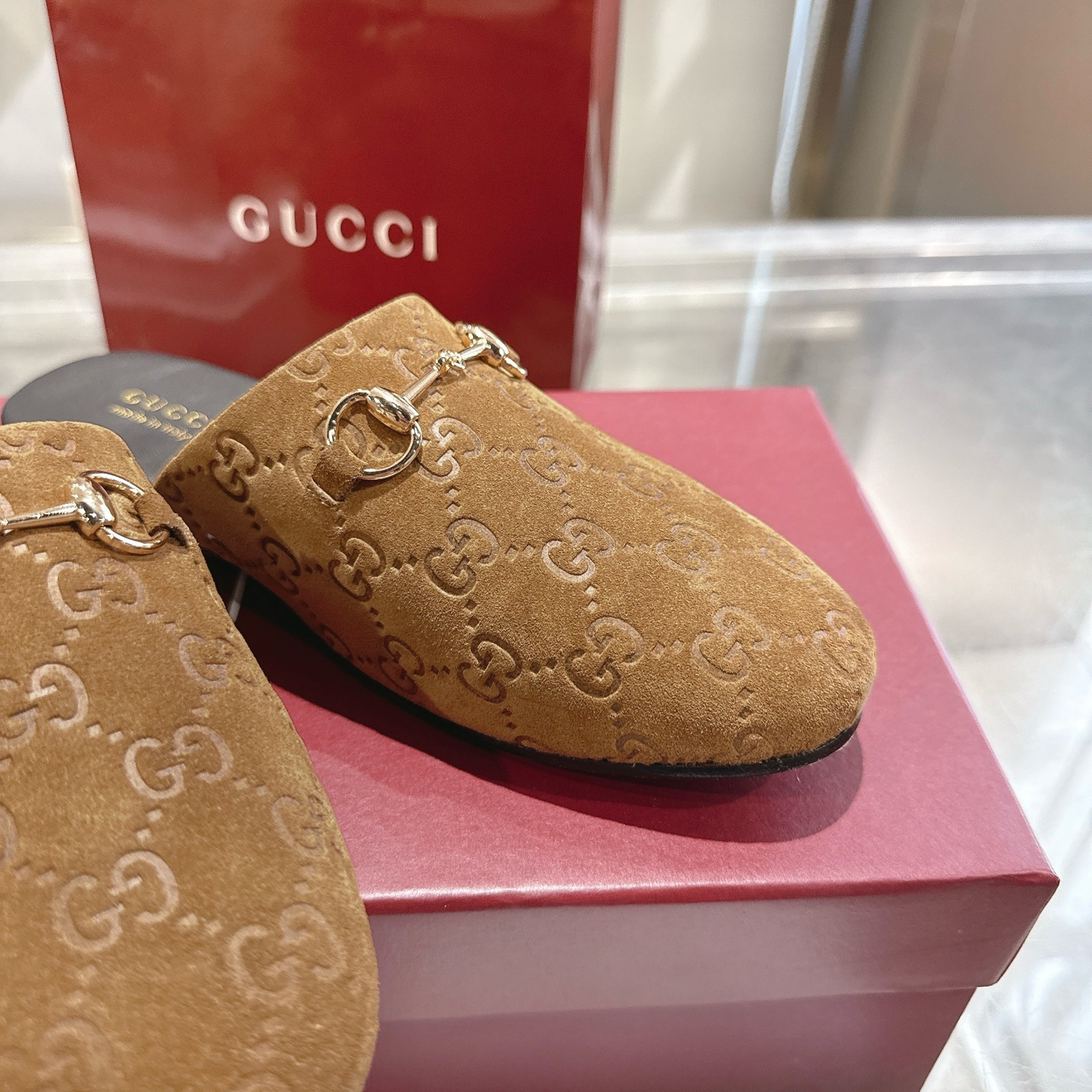 GUCCI グッチ モカシン ブラック ベージュ - 画像 7