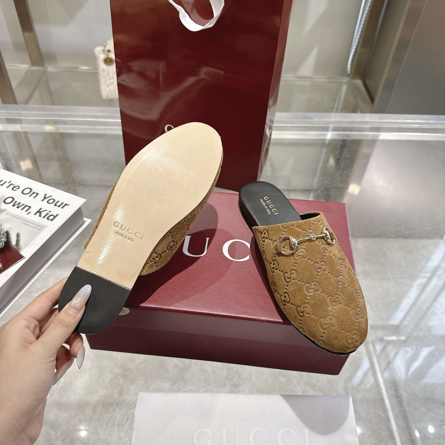 GUCCI グッチ モカシン ブラック ベージュ - 画像 9