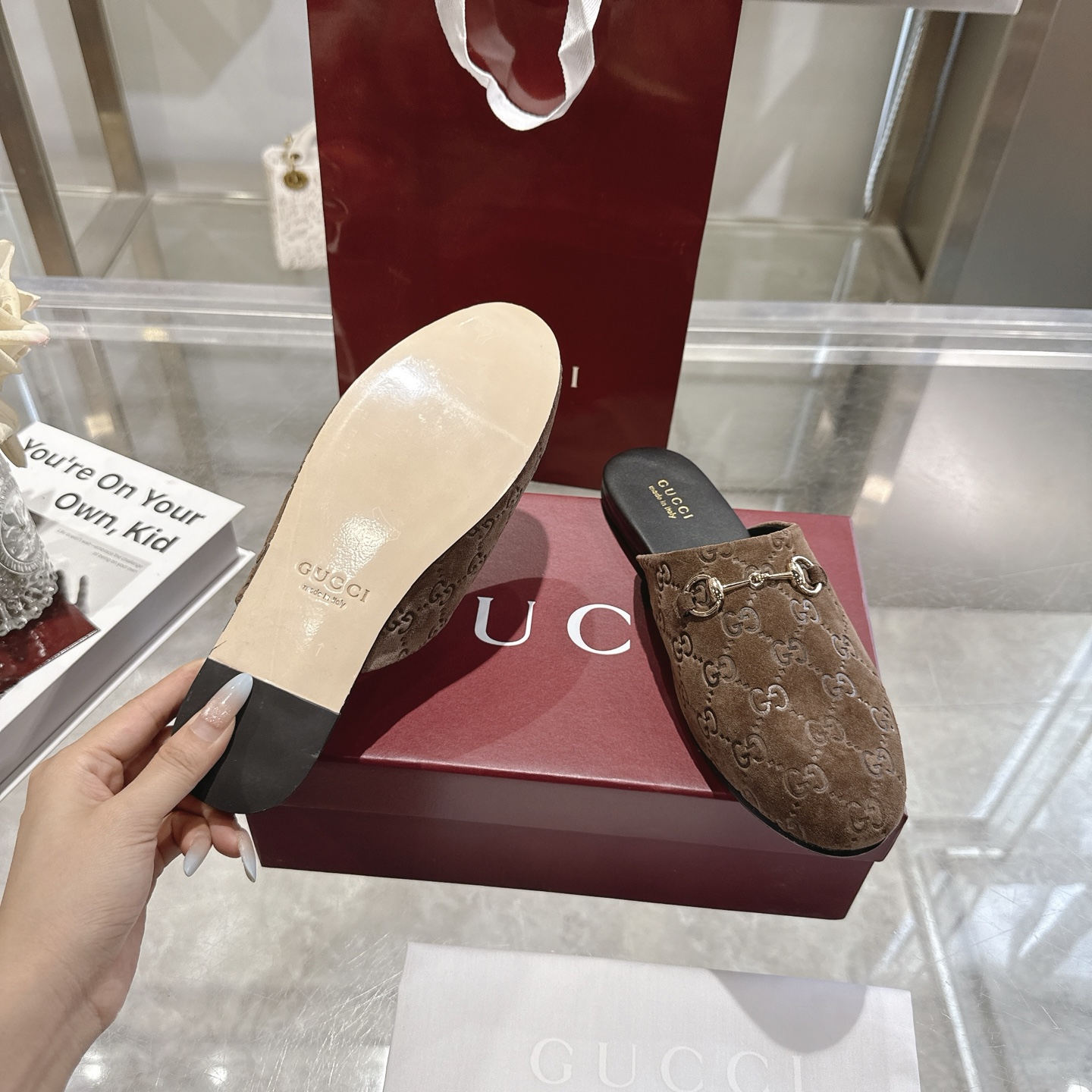 GUCCI グッチ フラットシューズ 本革 通勤 通学 ブラック - 画像 9