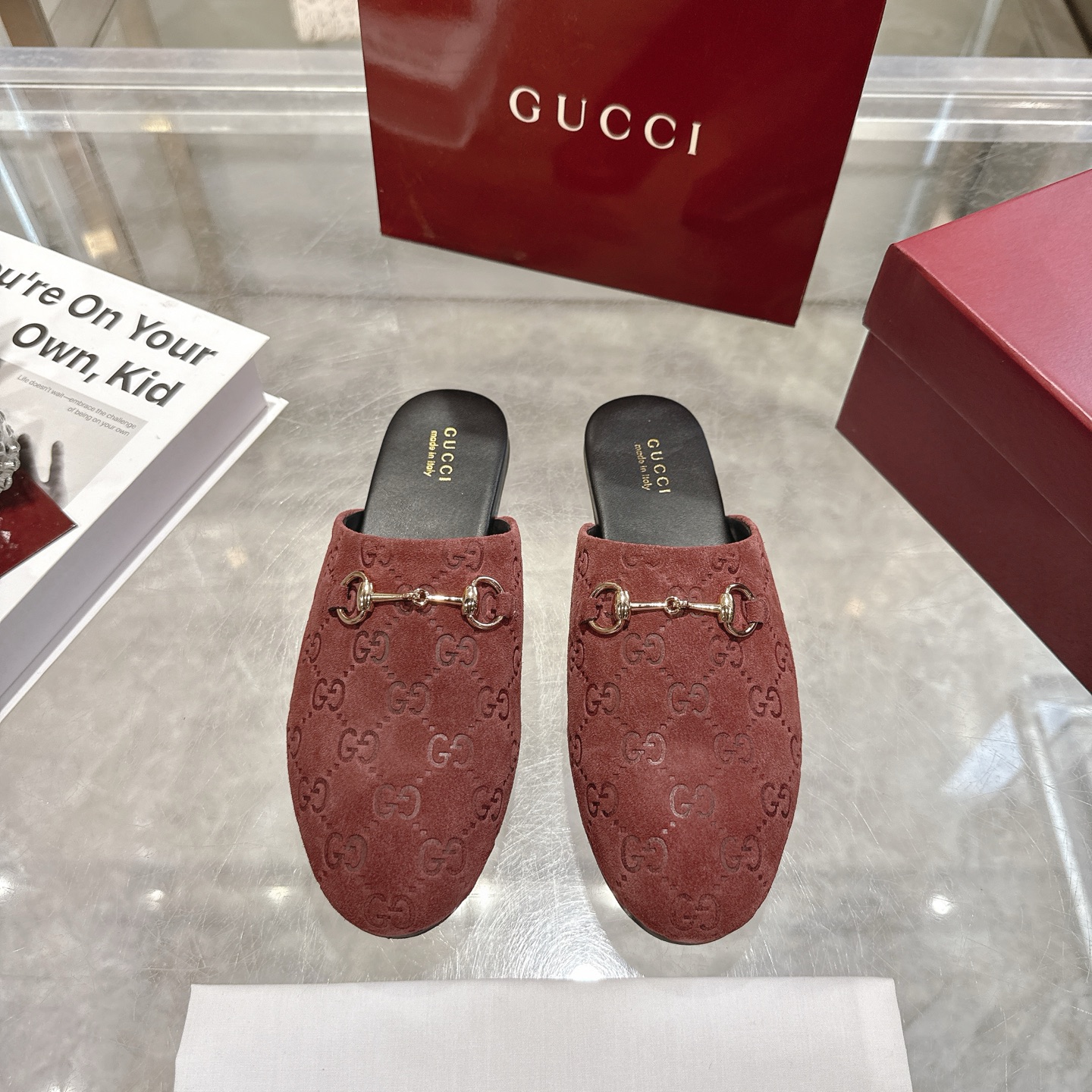 GUCCI グッチ モカシン フラットシューズ レディース レザー ブラック 全1色