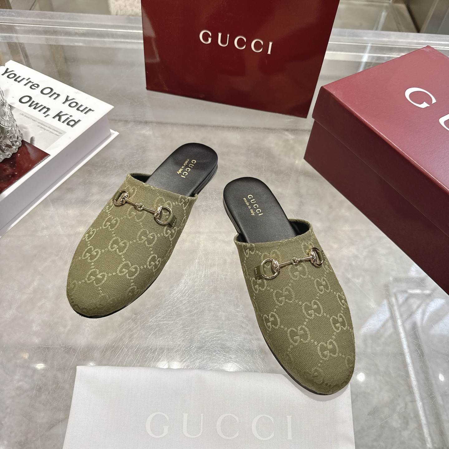GUCCI グッチ モカシン フラットシューズ 本革 ブラック - 画像 2