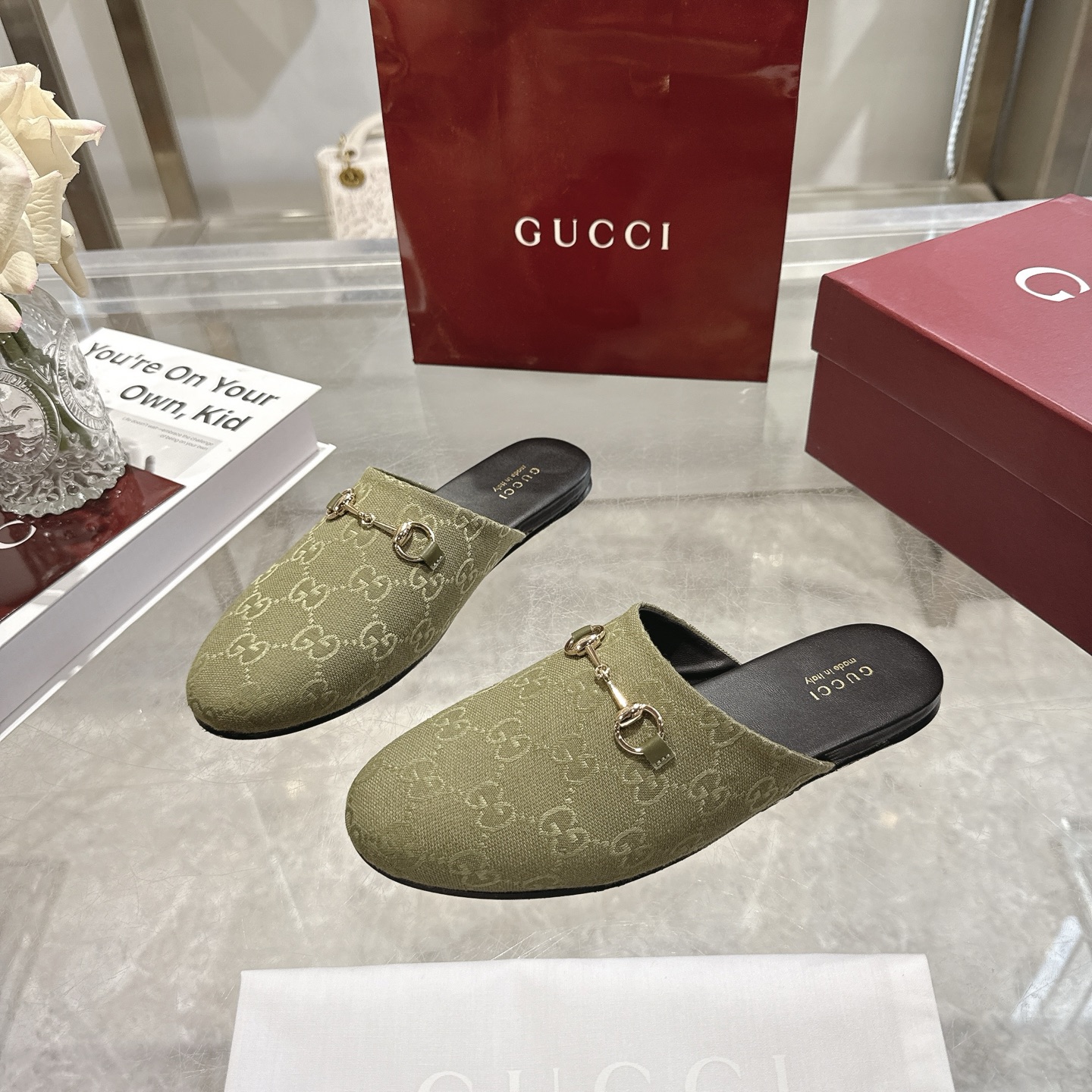 GUCCI グッチ モカシン フラットシューズ 本革 ブラック - 画像 3