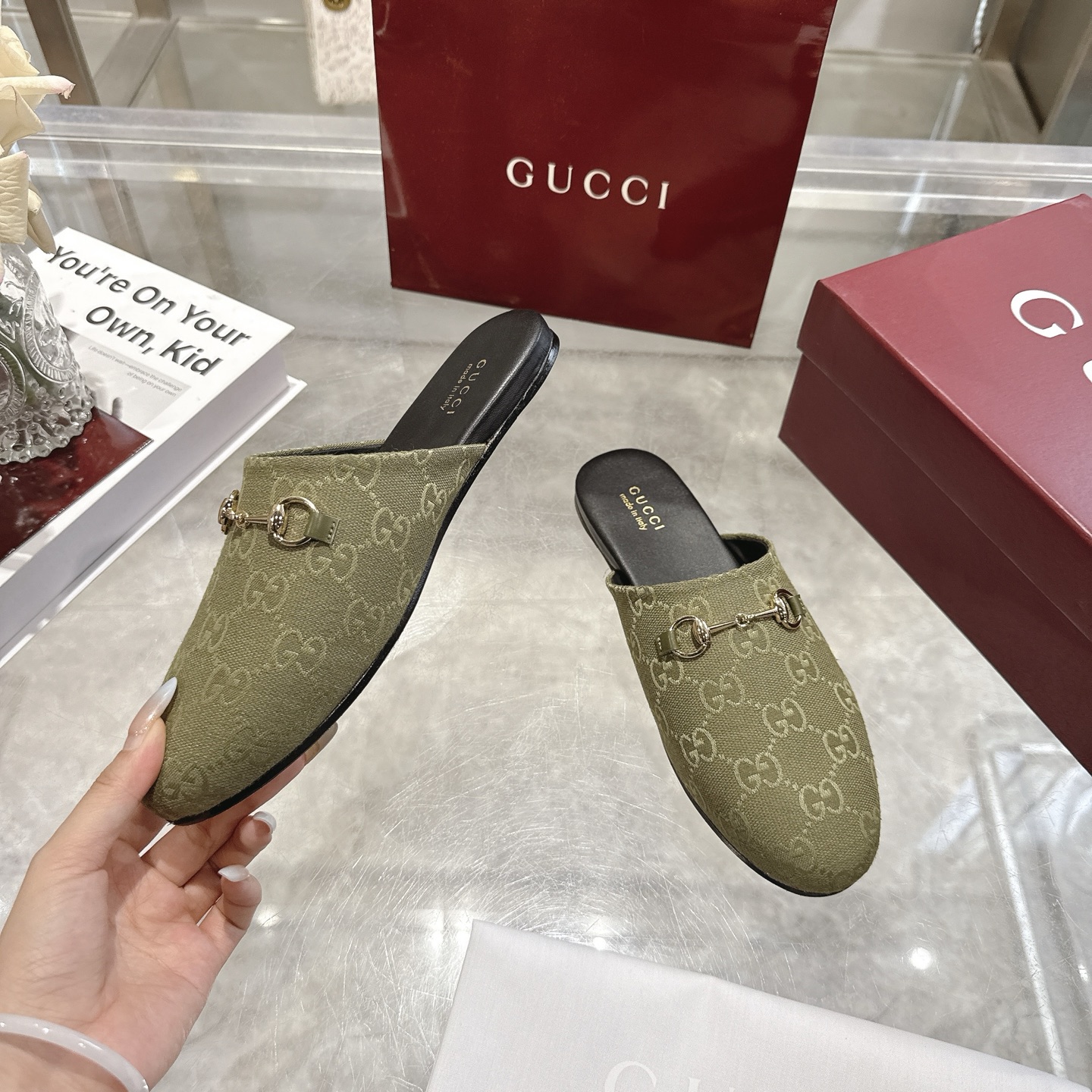 GUCCI グッチ モカシン フラットシューズ 本革 ブラック - 画像 4