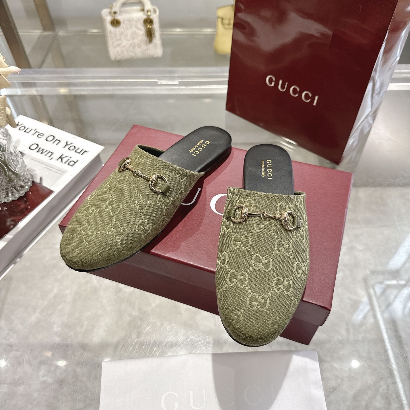 GUCCI グッチ モカシン フラットシューズ 本革 ブラック - 画像 5