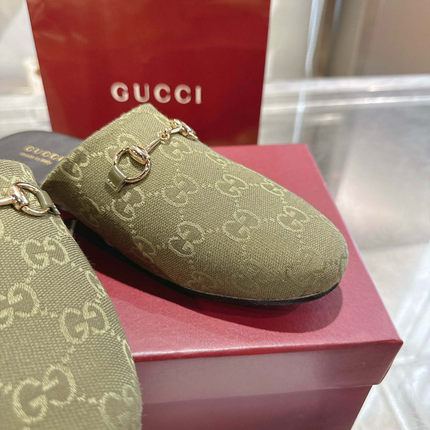 GUCCI グッチ モカシン フラットシューズ 本革 ブラック - 画像 7