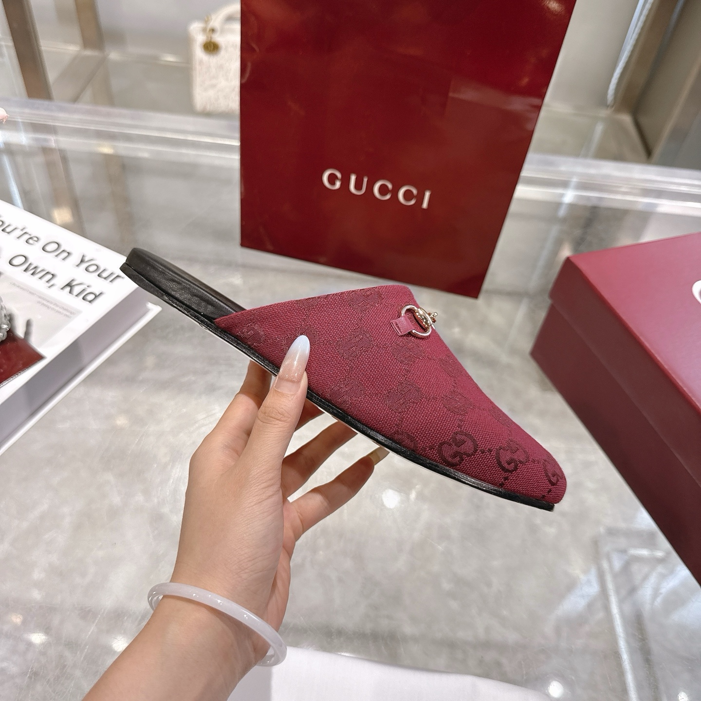GUCCI グッチ モノグラム ローファー フラットシューズ レディース ブラック 全1色 - 画像 5
