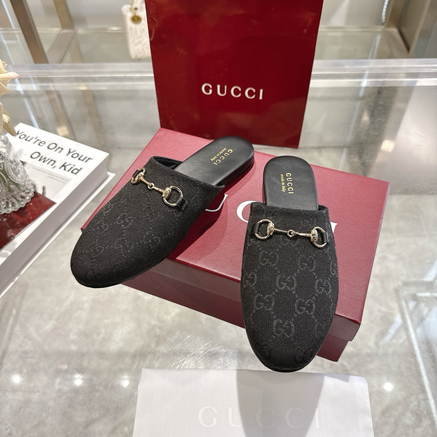 GUCCI グッチ フラットシューズ 本革 メンズ レディース ブラック - 画像 6
