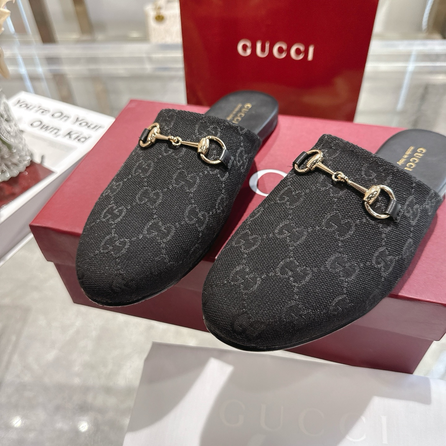 GUCCI グッチ フラットシューズ 本革 メンズ レディース ブラック - 画像 7
