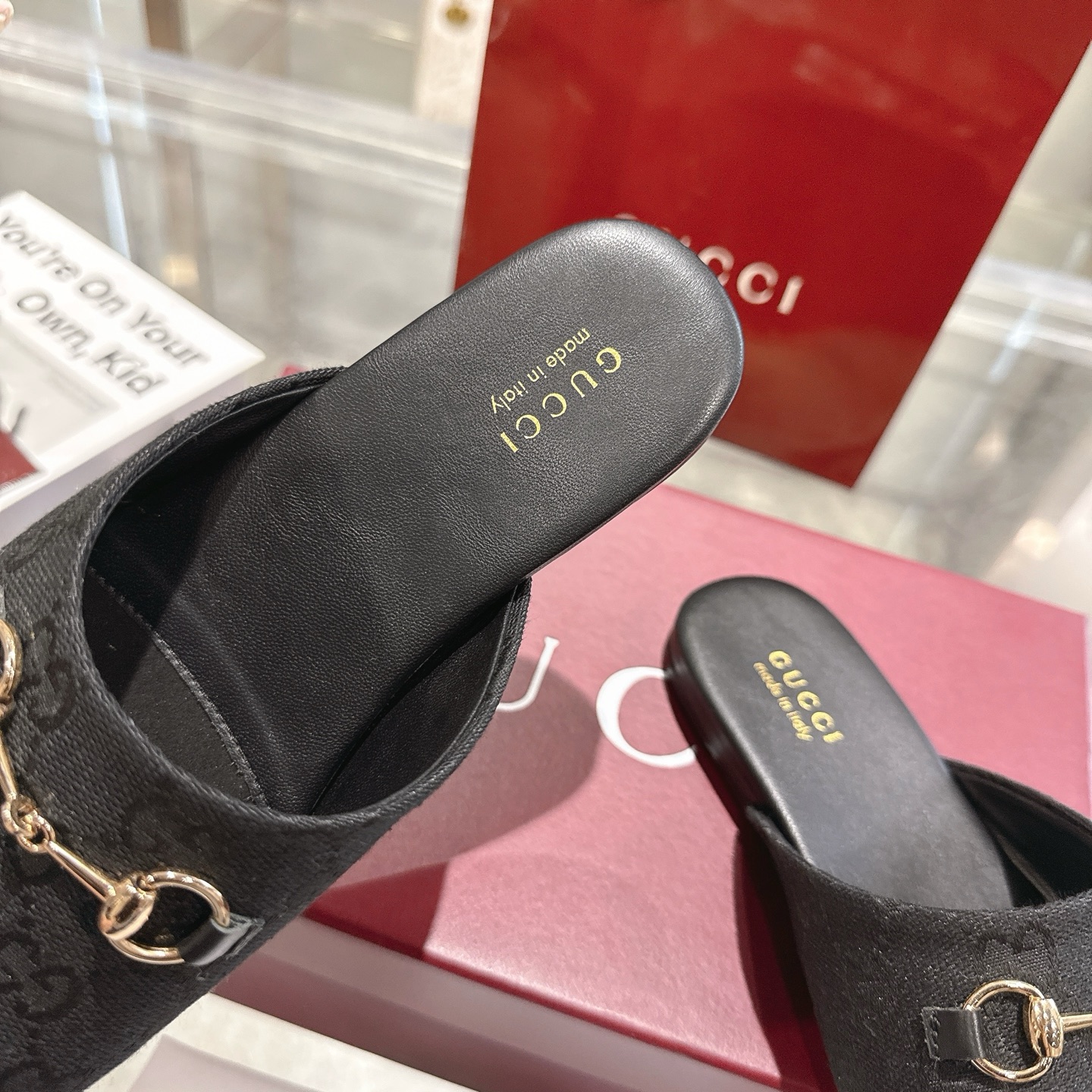 GUCCI グッチ フラットシューズ 本革 メンズ レディース ブラック - 画像 8