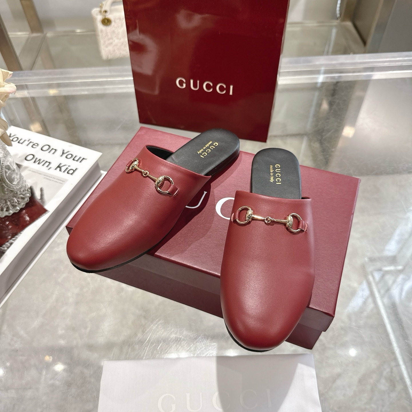 GUCCI グッチ ムートンシューズ 本革 通勤 ブラック 全1色 - 画像 6