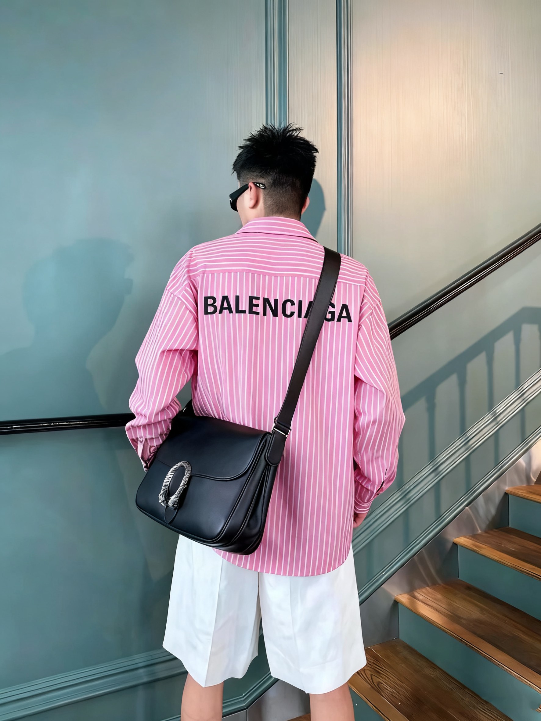 BALENCIAGA バレンシアガ バックロゴ柄 ピンク - 画像 3
