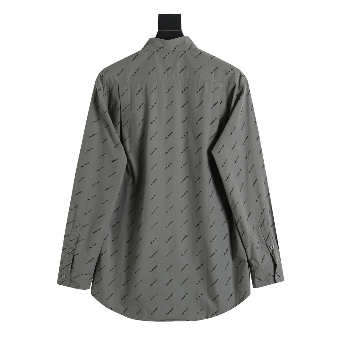 BALENCIAGA バレンシアガ シャツ 綿100% 通勤 グレー - 画像 2