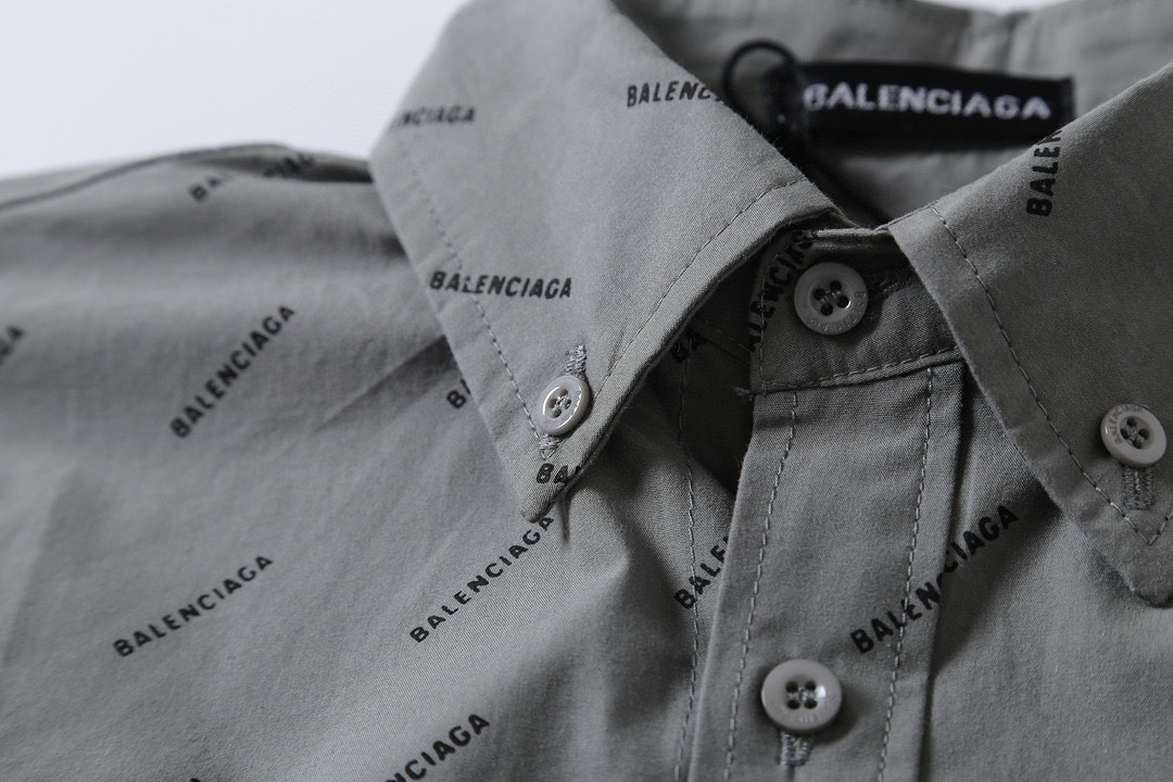 BALENCIAGA バレンシアガ シャツ 綿100% 通勤 グレー - 画像 3