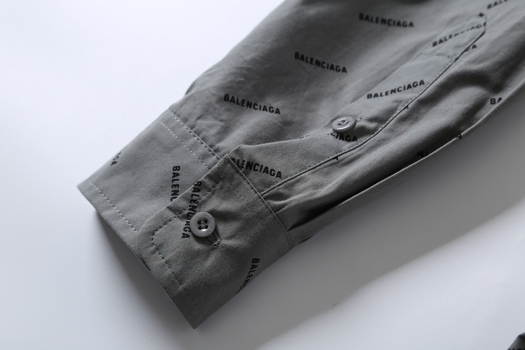 BALENCIAGA バレンシアガ シャツ 綿100% 通勤 グレー - 画像 6