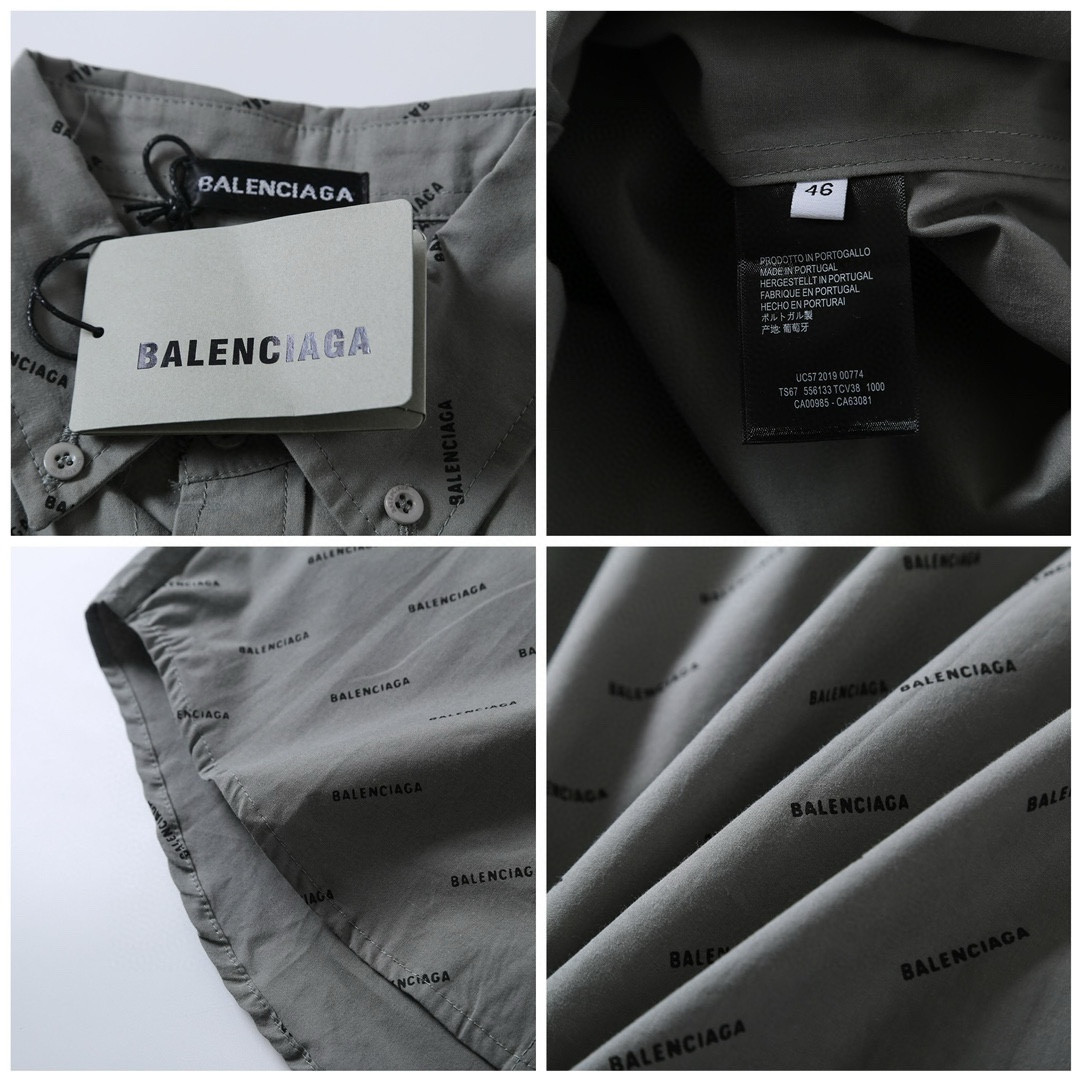 BALENCIAGA バレンシアガ シャツ 綿100% 通勤 グレー - 画像 8